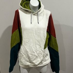 Urban Outfitters color-block beige pullover hoodie